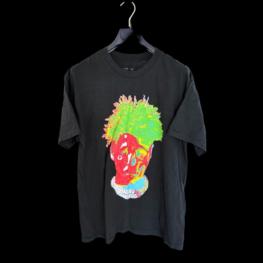 Vlone Juice WRLD Legends Never Die 999 T-Shirt Black Rainbow V Logo Mens Medium